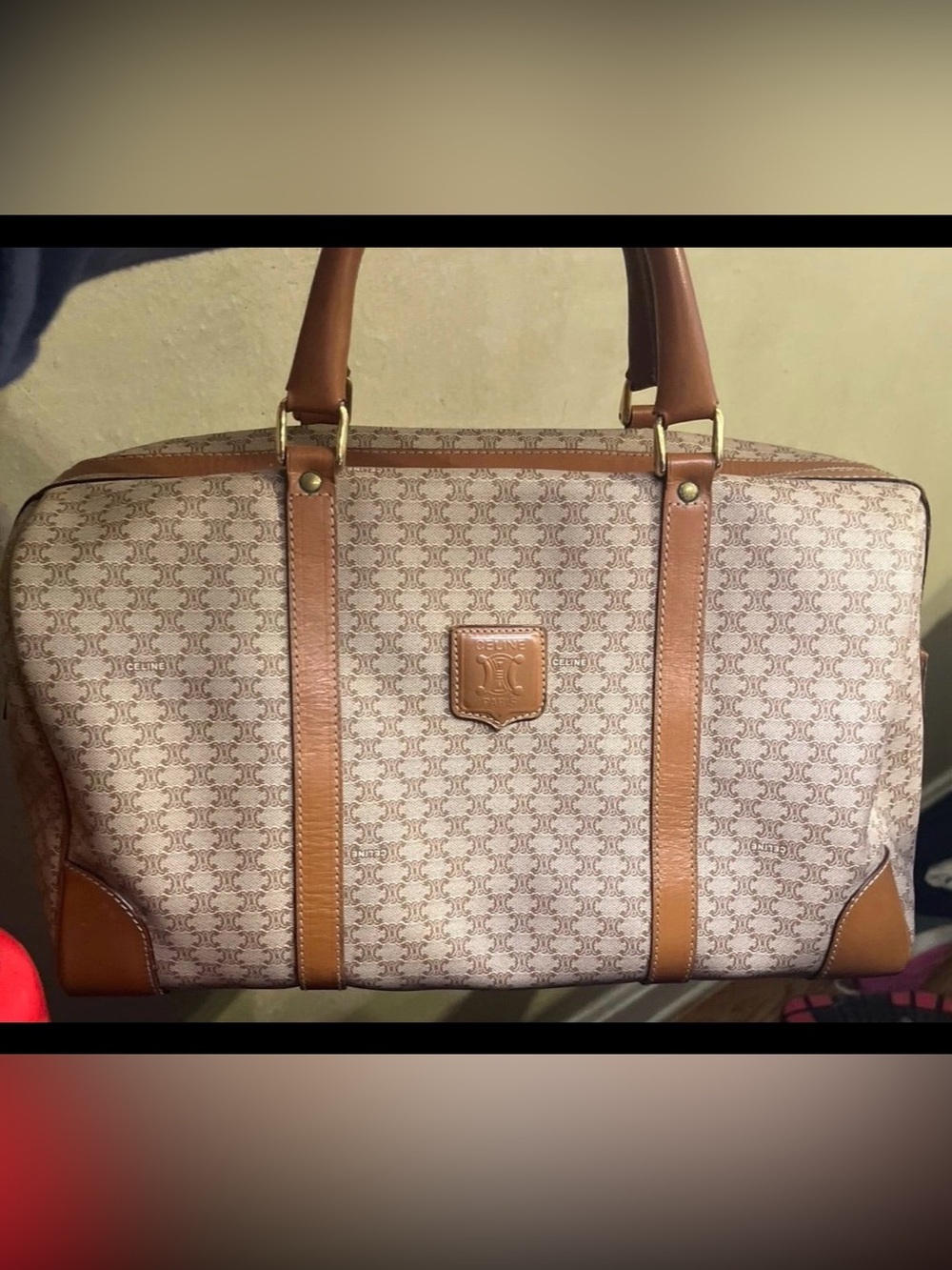Celine Vintage Macadam Boston Bag